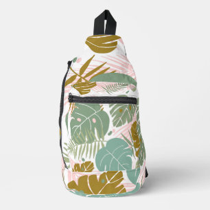 Sac À Bandoulière Foliage Tropical - Motif Monstère Et Feuille De Pa