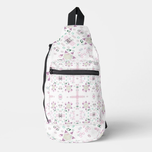 Sac À Bandoulière Formes géométriques Hexagon blanc (Recto)