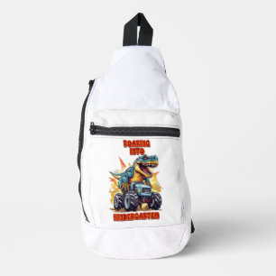 Sac À Bandoulière Gravement À La Maternelle T Rex Et Camion Monster