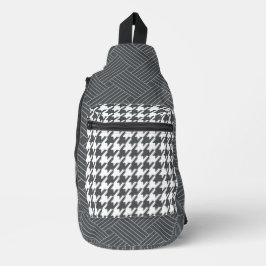 SAC À BANDOULIÈRE HERRINGBONE GRAY SOMBRE ET WEAK MOTIFS