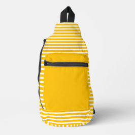 Sac À Bandoulière Jaune d'or aux rayures blanches