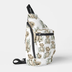 Sac À Bandoulière Joli alphabet d'animaux bébé aquarelle Lion