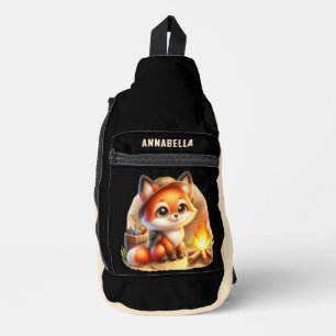 Sac À Bandoulière Joli enfants camping fox ajouter nom