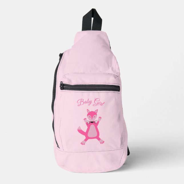 Sac À Bandoulière Joli rose bébé fille Fox personnalisé (Recto)