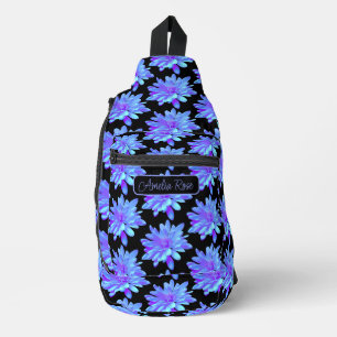 Sac À Bandoulière Jolie fleur bleue violette girly florale 