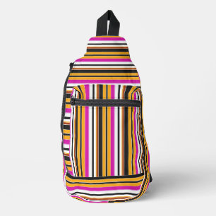 Sac À Bandoulière Jolies rayures noires orange