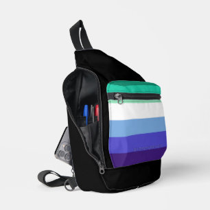 Sac À Bandoulière La palette de drapeau des hommes gays trans-inclus