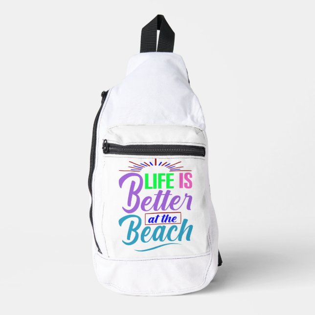 Sac À Bandoulière La vie est meilleure à la plage (Recto)