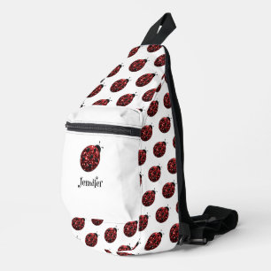 Sac À Bandoulière Ladybug scintille rouge motif blanc nom personnali