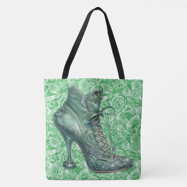 Sac à bandoulière large Steampunk Green Boots on R (Devant)
