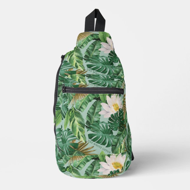 Sac À Bandoulière Le Motif blanc Lotus Tropical Canopy (Recto)