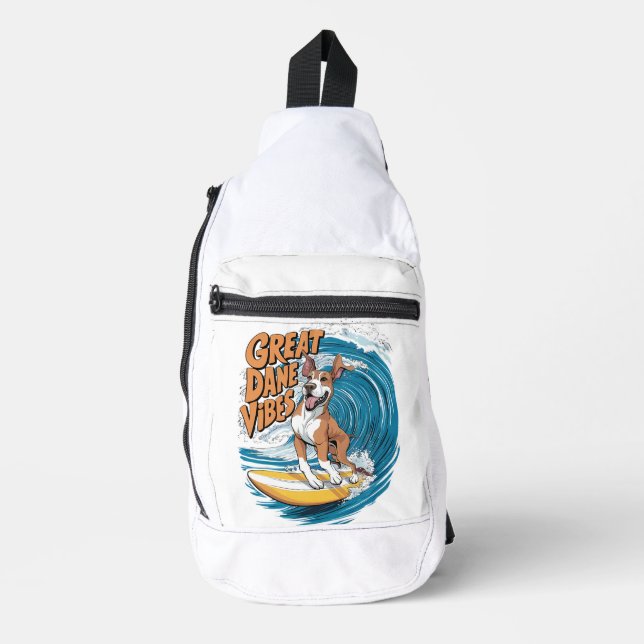 Sac À Bandoulière Le Rider Wave Great Dane Dog Surf (Recto)