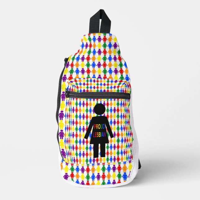 Sac À Bandoulière Lesbienne LGBTQ Silhouette et Rainbow Ladies (Recto)