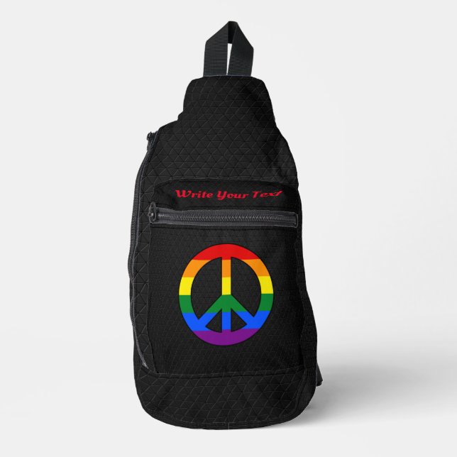 Sac À Bandoulière LGBT flag peace sign  (Recto)