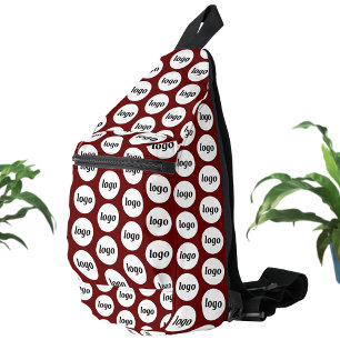 Sac À Bandoulière Logo Motif Business Promotion Bourgogne Rouge