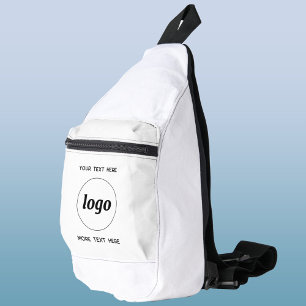 Sac À Bandoulière Logo Texte Entreprise Promotion Marque Blanc