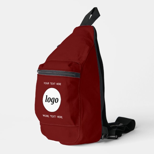 Sac À Bandoulière Logo Texte Entreprise Promotion Marque Bourgogne (Coin droit)
