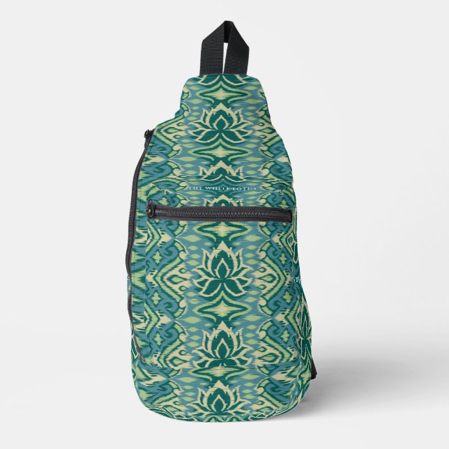 Sac À Bandoulière Lotus Ikat Motif - Le Lotus Blanc (Recto)