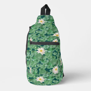 Sac À Bandoulière Lotus Lagoon Motif - Le Lotus Blanc