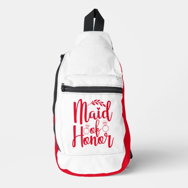 Sac À Bandoulière Maid of Honor Compact Rouge Blanc (Recto)