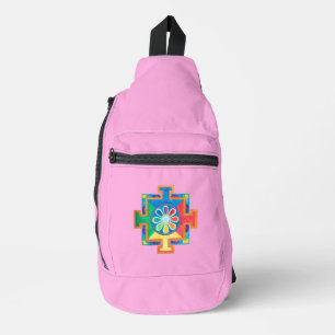 Sac À Bandoulière Mandala de Création Aquarelle rose