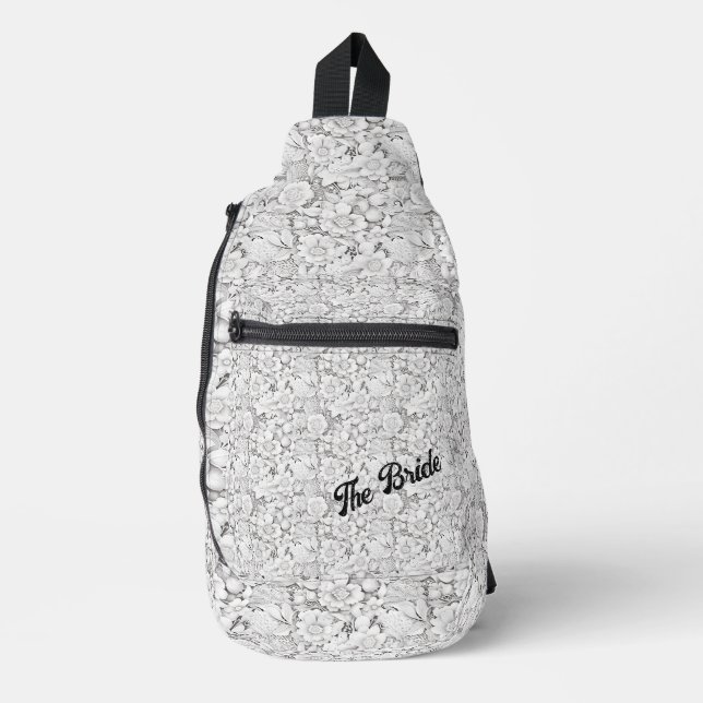 Sac À Bandoulière Mariées personnalisable Floral (Recto)