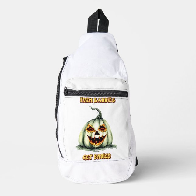 Sac À Bandoulière Même les méchants reçoivent des méchants Citrouill (Recto)