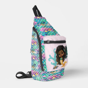 Sac À Bandoulière Mignonnes filles sirène imaginaire ajouter le nom 