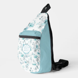 Sac À Bandoulière Modèle floral turquoise vintage