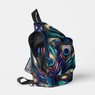 Sac À Bandoulière Modèle Peacock plume unique
