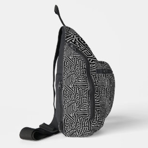 Sac À Bandoulière Moderne, élégant, gris et noir classique