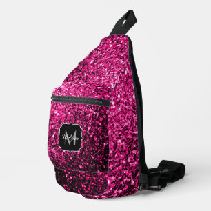 Sac À Bandoulière Monogramme de parties scintillant rose chaud