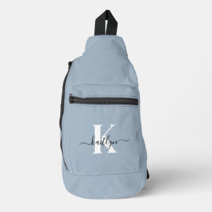 Sac À Bandoulière Monogramme élégant en bleu poussiéreux