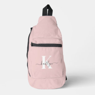 Sac À Bandoulière Monogramme élégant rose poudré gris
