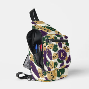 Sac À Bandoulière Monogramme Motif vert violet or brosses