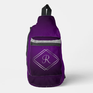 Sac À Bandoulière Monogramme violet profond et argenté