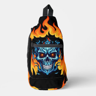 Sac À Bandoulière Monstre effrayant et attrayant Feu rouge bleu