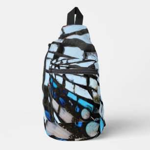 Sac À Bandoulière Mosaïque de miroir bleu