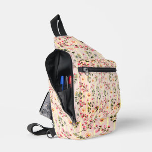 Sac À Bandoulière Motif à rayures florales rose pâle