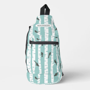 Sac À Bandoulière Motif avec oiseaux et arbres
