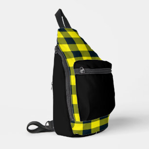 Sac À Bandoulière Motif carreaux jaune noir