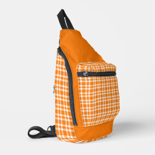 Sac À Bandoulière Motif carreaux orange blanc