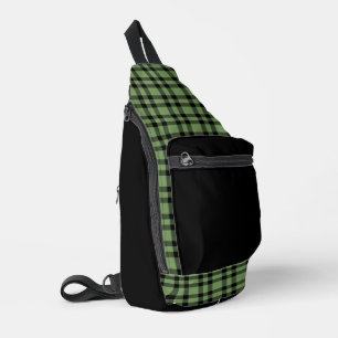 Sac À Bandoulière Motif carreaux vert noir