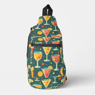 Sac À Bandoulière Motif de boissons cocktail et jus