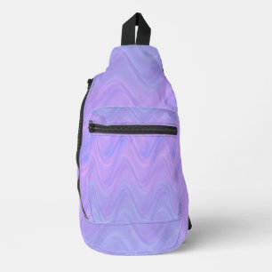 Sac À Bandoulière Motif de lignes ondulées rose violet