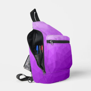 Sac À Bandoulière Motif de maille géométrique à dégradé violet