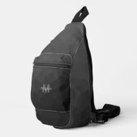 Motif de maille géométrique gris foncé Monogramme