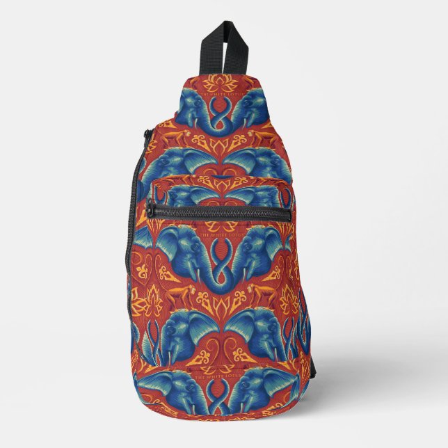 Sac À Bandoulière Motif de tapisserie Safari - Le Lotus Blanc (Recto)