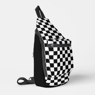 Sac À Bandoulière Motif d'échecs À damiers noir et blanc