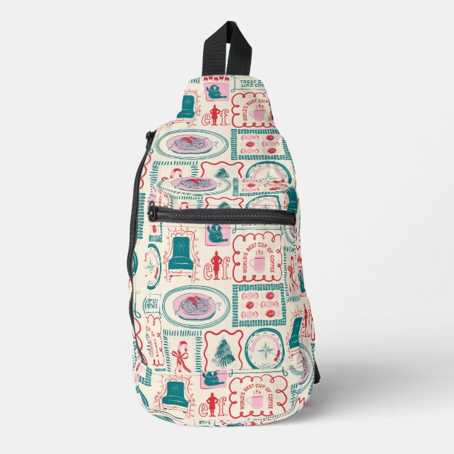 Sac À Bandoulière Motif d'icône Elf Holiday (Recto)